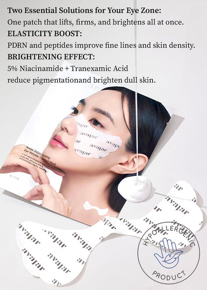 Avajar Collagen Eye Patches – Premium PDRN Anti-Aging Under Eye Patches for Wrinkles & Dark Circles with Peptides and Niacinamide, Firming & Hydrating Korean Skincare Eye Mask, 5 Sheets Avelisse
