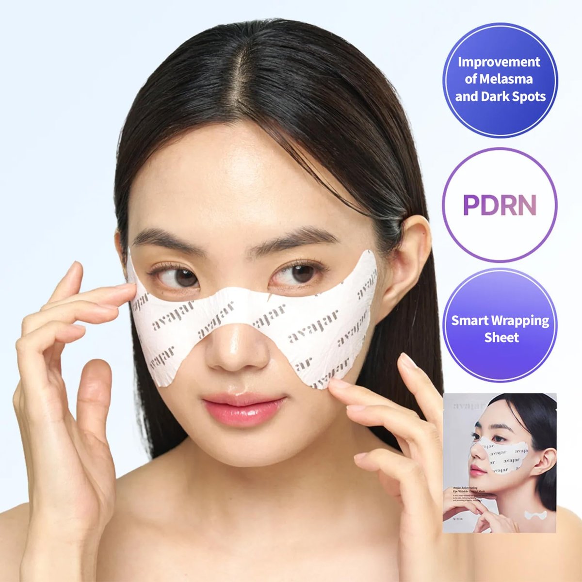 Avajar Collagen Eye Patches – Premium PDRN Anti-Aging Under Eye Patches for Wrinkles & Dark Circles with Peptides and Niacinamide, Firming & Hydrating Korean Skincare Eye Mask, 5 Sheets Avelisse