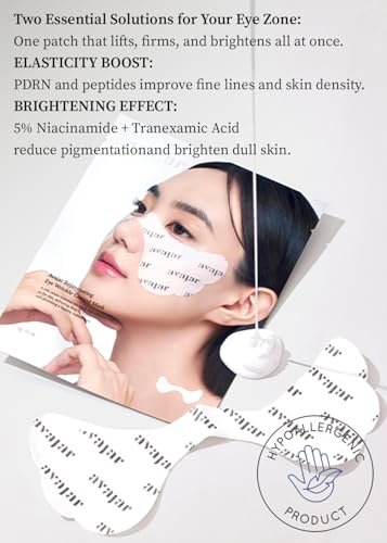 Avajar Collagen Eye Patches – Premium PDRN Anti-Aging Under Eye Patches for Wrinkles & Dark Circles with Peptides and Niacinamide, Firming & Hydrating Korean Skincare Eye Mask, 5 Sheets Avelisse