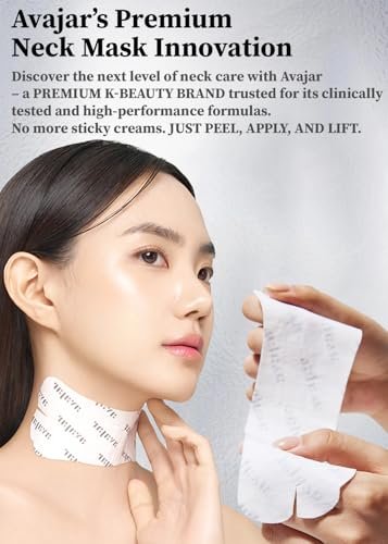 Avajar Collagen Neck Mask with PDRN, Niacinamide, Ceramide & Hyaluronic Acid – Neck Firming, Tightening & Lift Mask with Wrinkle Patches – Anti-Aging Treatment – 5-Pack Avelisse