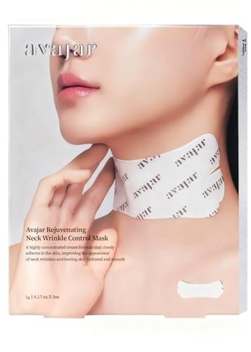 Avajar Collagen Neck Mask with PDRN, Niacinamide, Ceramide & Hyaluronic Acid – Neck Firming, Tightening & Lift Mask with Wrinkle Patches – Anti-Aging Treatment – 5-Pack Avelisse