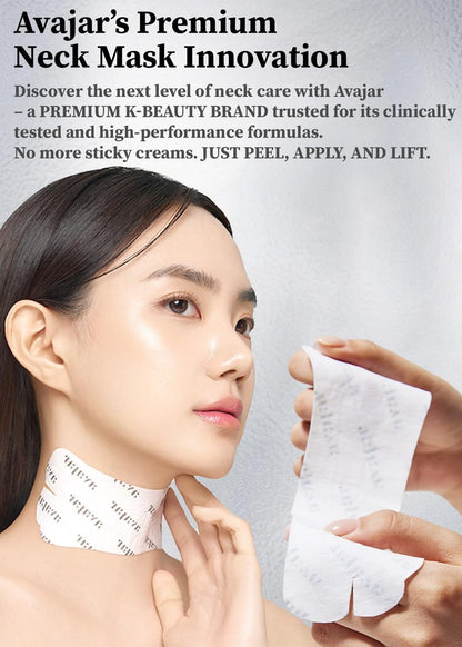 Avajar Collagen Neck Mask with PDRN, Niacinamide, Ceramide & Hyaluronic Acid – Neck Firming, Tightening & Lift Mask with Wrinkle Patches – Anti-Aging Treatment – 5-Pack Avelisse