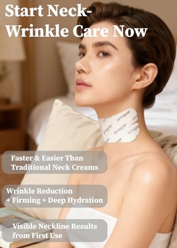 Avajar Collagen Neck Mask with PDRN, Niacinamide, Ceramide & Hyaluronic Acid – Neck Firming, Tightening & Lift Mask with Wrinkle Patches – Anti-Aging Treatment – 5-Pack Avelisse