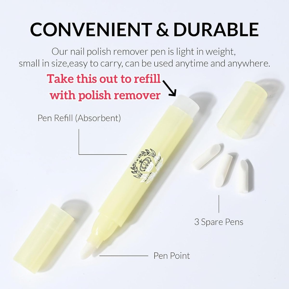 SERADIOO Nail Polish Remover Pen 3-Pack | Precision Cleaner for Nail Edges & Cuticles | Manicure Mistake Fixer for DIY Nail Art Avelisse