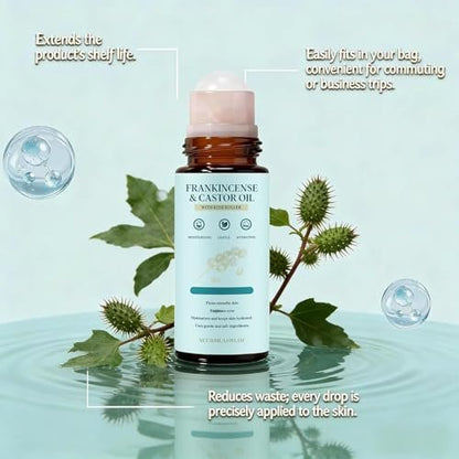 iYanoc Frankincense and Castor Oil Roll On - Cold-Pressed Soothing Moisturizing Firming Oil for Face, Neck, Abdomen - 1.69 FLOZ (2 Pack) Avelisse