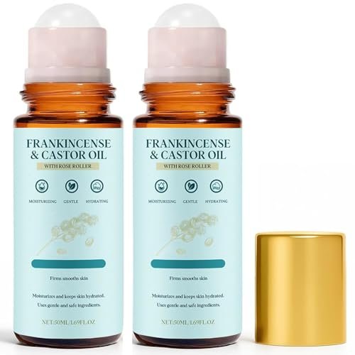 iYanoc Frankincense and Castor Oil Roll On - Cold-Pressed Soothing Moisturizing Firming Oil for Face, Neck, Abdomen - 1.69 FLOZ (2 Pack) Avelisse