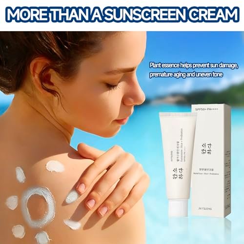 Relief Sun Organic Sunscreen SPF50+ PA++++ - Korean Rice Probiotics Sunscreen for All Skin Types, Moisturizing UV Defense 1.7 fl oz Avelisse