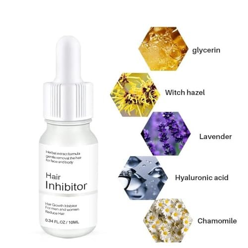 Mild Hair Growth Inhibitor Serum – Moisturizing Permanent Hair Inhibitor with Natural Plant Extract, Soothing Stop Hair Growth for Face, Arms, Legs, Body, Bikini – Unisex - görsel 9