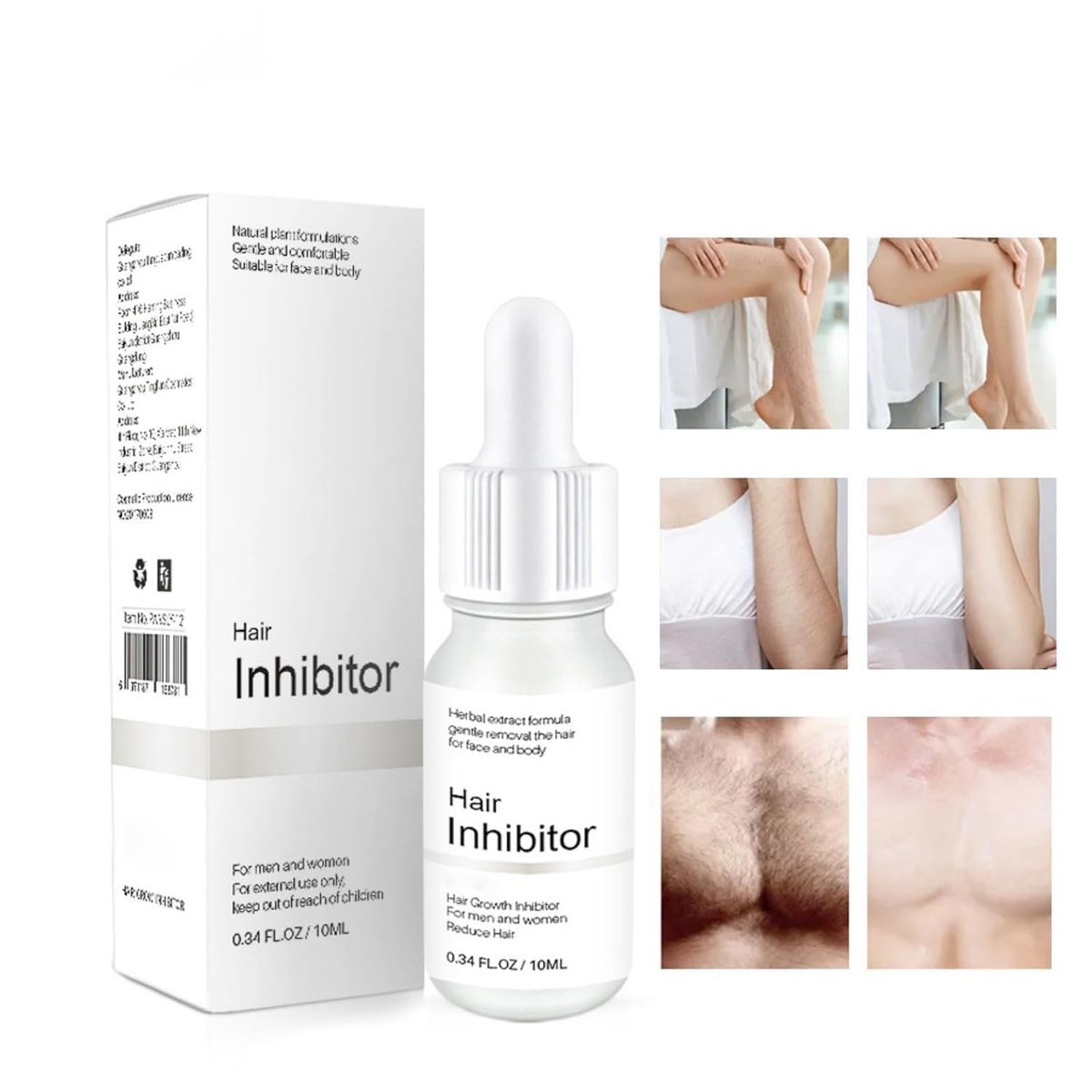 Mild Hair Growth Inhibitor Serum – Moisturizing Permanent Hair Inhibitor with Natural Plant Extract, Soothing Stop Hair Growth for Face, Arms, Legs, Body, Bikini – Unisex - görsel 4