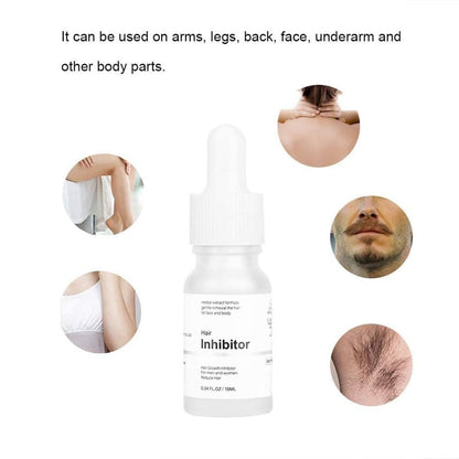 Mild Hair Growth Inhibitor Serum – Moisturizing Permanent Hair Inhibitor with Natural Plant Extract, Soothing Stop Hair Growth for Face, Arms, Legs, Body, Bikini – Unisex