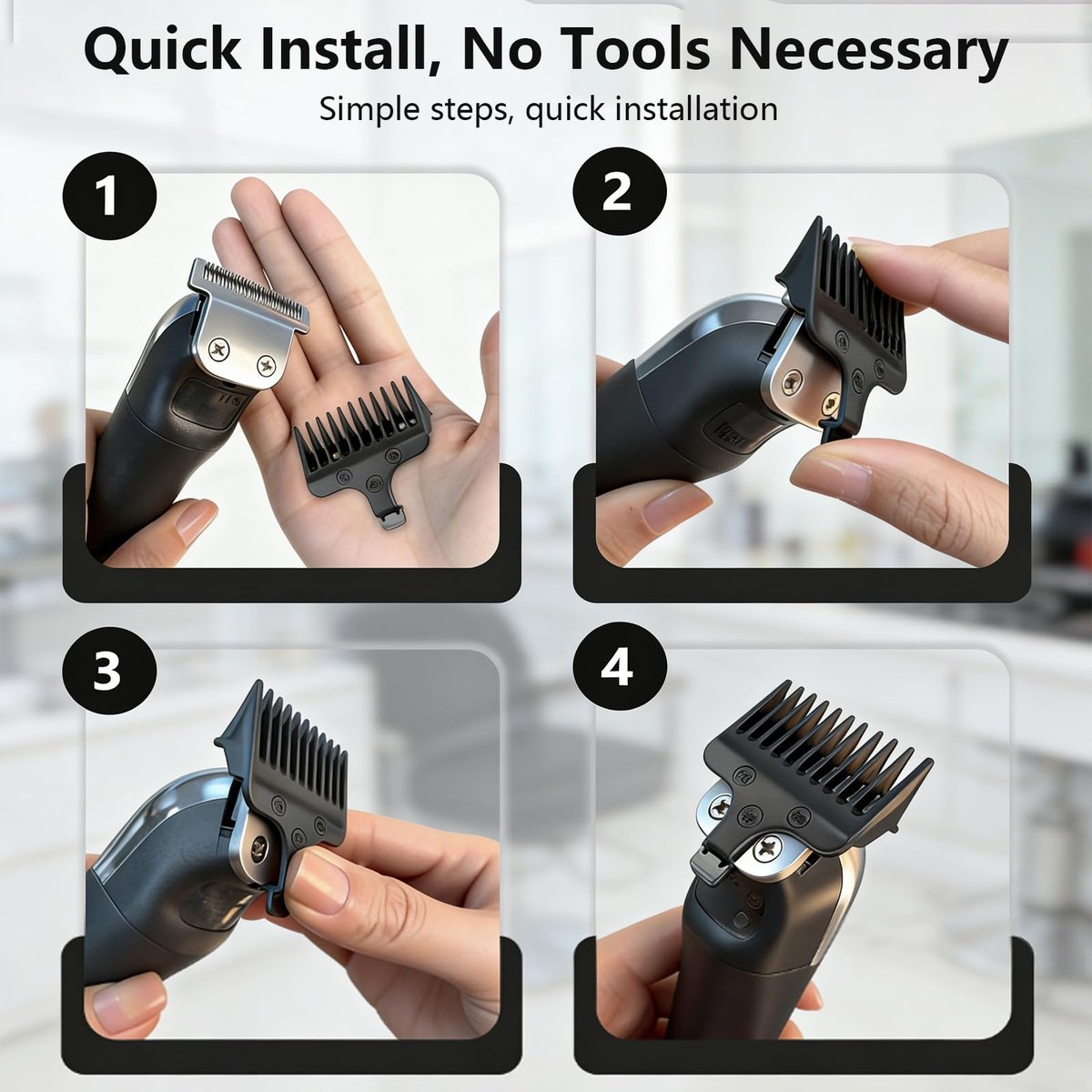 8-Piece Replacement Comb Set for Wahl 40mm Detachable T-Blade Trimmers - görsel 7