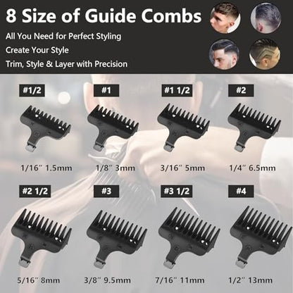 8-Piece Replacement Comb Set for Wahl 40mm Detachable T-Blade Trimmers