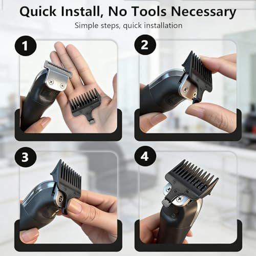 8-Piece Replacement Comb Set for Wahl 40mm Detachable T-Blade Trimmers - görsel 8