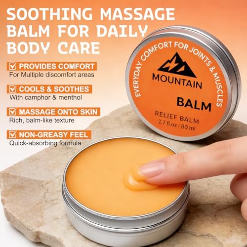 Mountain 3x Relief Balm - 2 Pack, Fast Absorbing Joint & Muscle Support Cream, Non-Greasy Formula for Knee, Foot, Back Avelisse