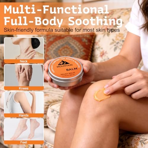 Mountain 3x Relief Balm - 2 Pack, Fast Absorbing Joint & Muscle Support Cream, Non-Greasy Formula for Knee, Foot, Back Avelisse