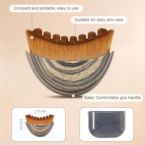 2 PCS Lymphatic Contour Face Brush - Lymphatic Drainage Massager Face Brush & Dry Brush, Ergonomically Contoured to Fit Facial Curves, Relieve Fatigue, Reduce Puffiness & Double Chin, Boost Skin Glow Avelisse
