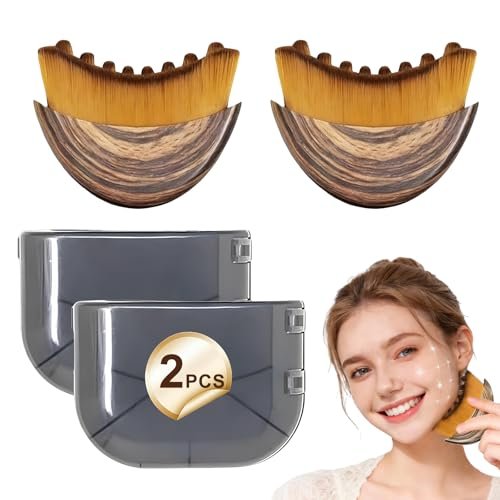 2 PCS Lymphatic Contour Face Brush - Lymphatic Drainage Massager Face Brush & Dry Brush, Ergonomically Contoured to Fit Facial Curves, Relieve Fatigue, Reduce Puffiness & Double Chin, Boost Skin Glow Avelisse