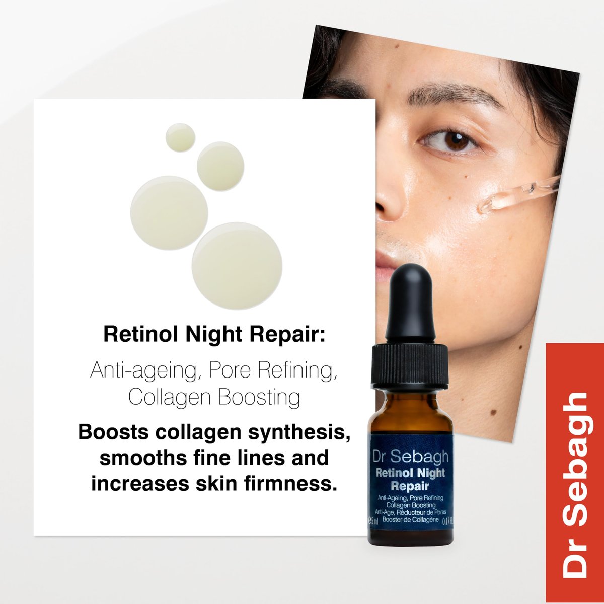 Dr Sebagh Retinol Night Repair - High-Strength Retinol Serum for Face with Vitamin E, Rosehip Oil & Squalane Avelisse