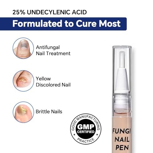 Toenail Fungus Pen - 25% Undecylenic Acid - Nail Repair for Damaged, Ingrown & Discolored Nails - 4-Pack Twist Pen - görsel 3
