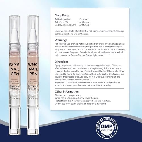 Toenail Fungus Pen - 25% Undecylenic Acid - Nail Repair for Damaged, Ingrown & Discolored Nails - 4-Pack Twist Pen - görsel 9