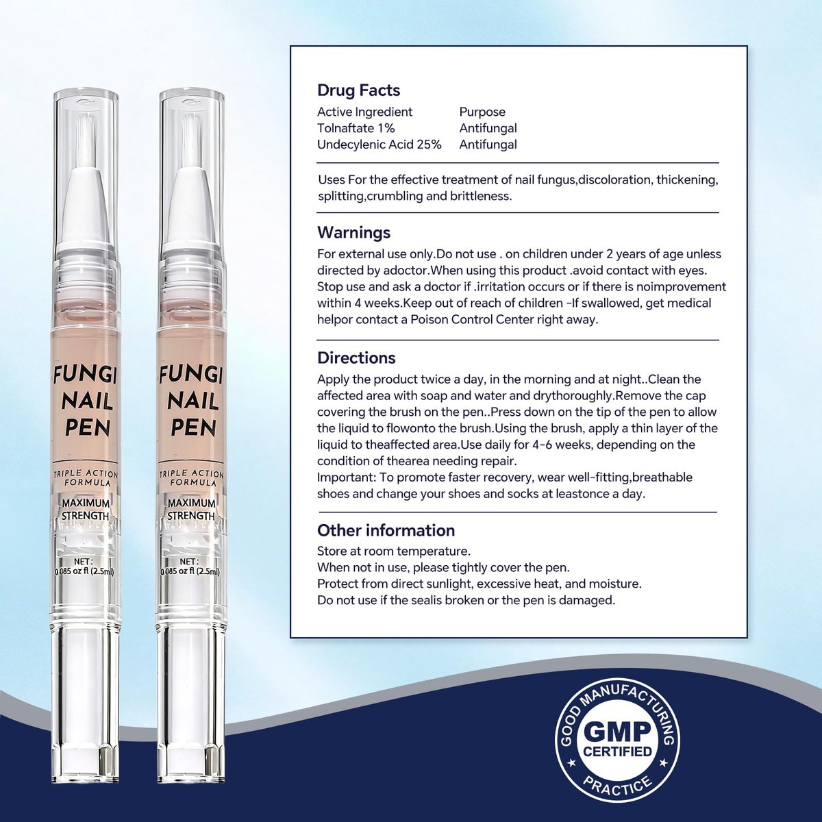 Toenail Fungus Pen - 25% Undecylenic Acid - Nail Repair for Damaged, Ingrown & Discolored Nails - 4-Pack Twist Pen - görsel 10