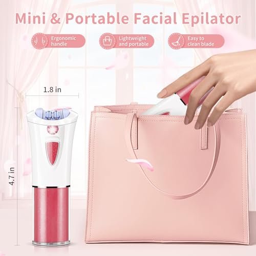 2026 Upgraded Facial Epilator for Women – Cordless Electric Hair Removal with LED Light, Precise & Painless for Face, Lip, Arms, Legs, Bikini Line (Red) - görsel 12