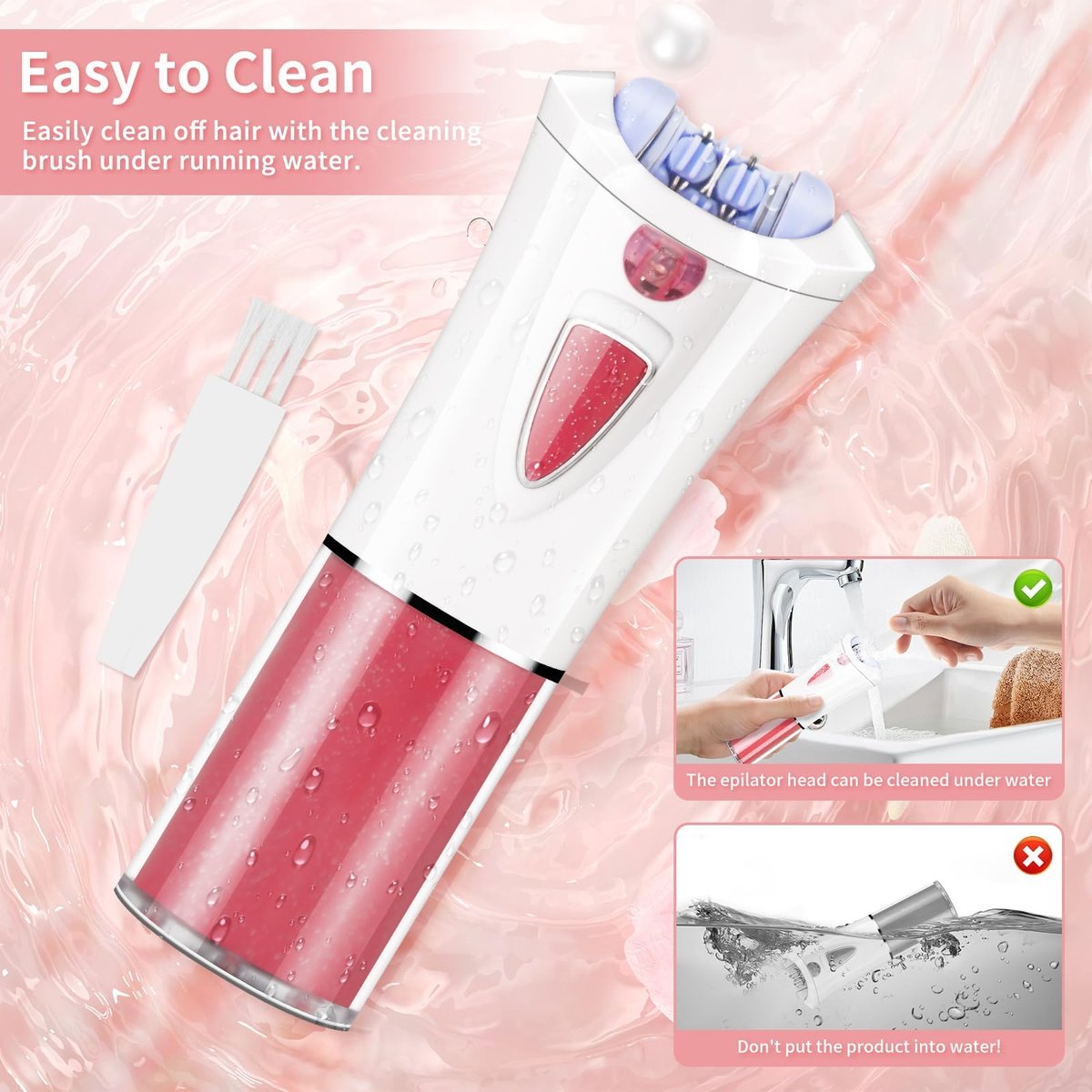 2026 Upgraded Facial Epilator for Women – Cordless Electric Hair Removal with LED Light, Precise & Painless for Face, Lip, Arms, Legs, Bikini Line (Red) - görsel 9