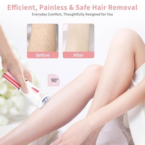 2026 Upgraded Facial Epilator for Women – Cordless Electric Hair Removal with LED Light, Precise & Painless for Face, Lip, Arms, Legs, Bikini Line (Red) - görsel 4