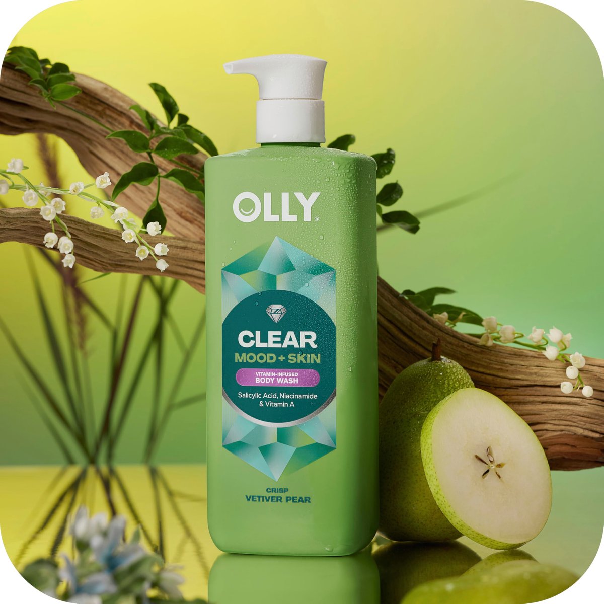 OLLY Body Wash Clear Mood + Skin with Salicylic Acid, Niacinamide & Vitamin A for Smoother Skin, 17 Fl Oz - görsel 11