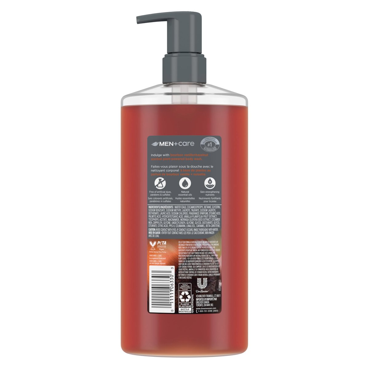 DOVE MEN + CARE Bourbon Vanilla + Hazelnut Moisturizing Body Wash – Sulfate Free, Paraben Free, Dye Free – 26 oz Avelisse