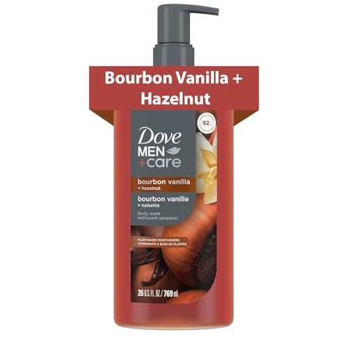 DOVE MEN + CARE Bourbon Vanilla + Hazelnut Moisturizing Body Wash – Sulfate Free, Paraben Free, Dye Free – 26 oz Avelisse