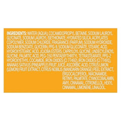 OLLY Exfoliating Body Wash Happy Mood + Skin - Jojoba Beads, Pineapple Enzymes & Vitamin C for Softer, Glowing Skin - 17 Fl Oz