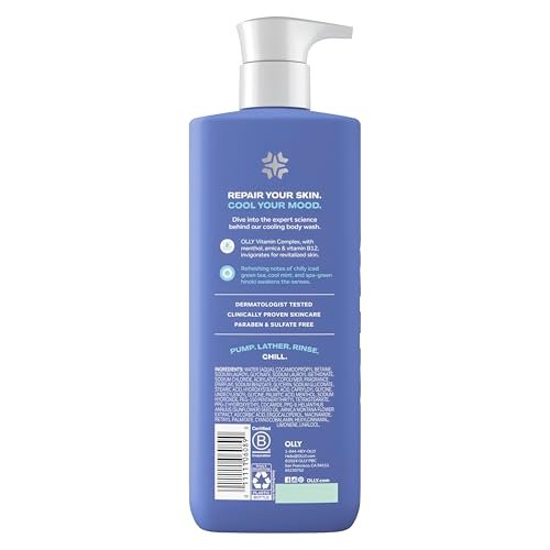OLLY Body Wash Cool Mood + Skin - Hydrating & Cooling Body Wash with Arnica & Vitamin B12, 17 Fl Oz - görsel 4