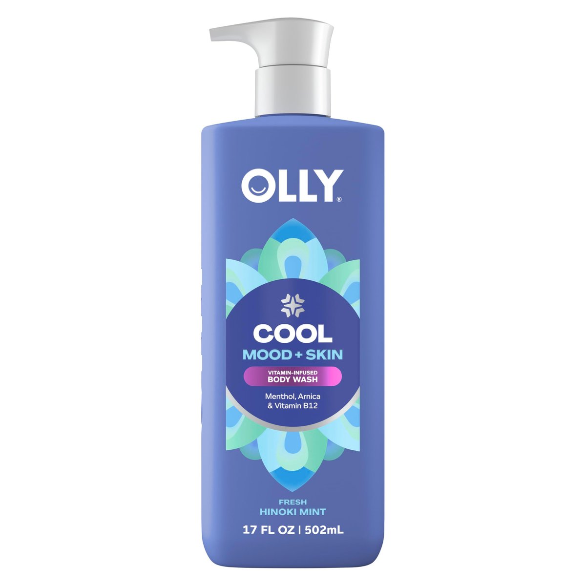 OLLY Body Wash Cool Mood + Skin - Hydrating & Cooling Body Wash with Arnica & Vitamin B12, 17 Fl Oz - görsel 1
