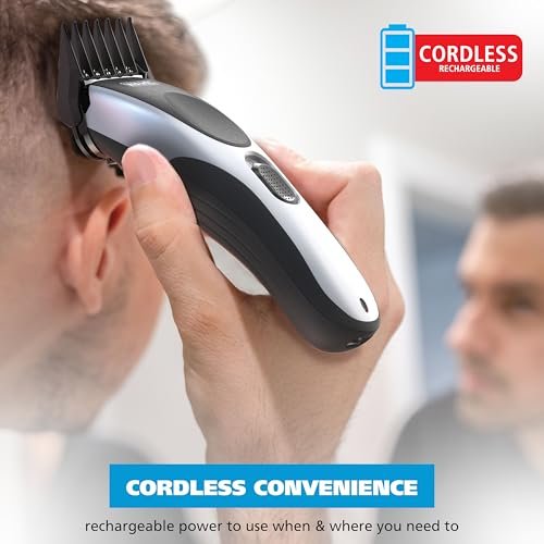 Wahl Home Pro Cordless Rechargeable Hair Clippers for Men – Precision Blades & Snap-N-Lock Guards, Model 3028835 Avelisse