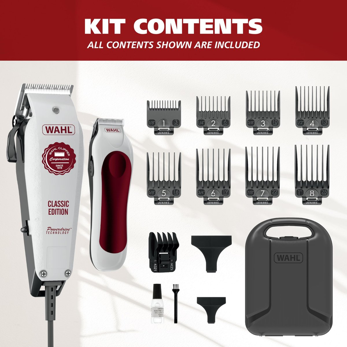 Wahl USA Classic Edition Corded Hair Clippers & Cordless Trimmer - POWERDRIVE Motor for Smooth Haircutting - Model 3029167 Avelisse