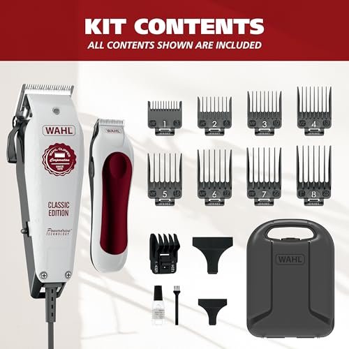 Wahl USA Classic Edition Corded Hair Clippers & Cordless Trimmer - POWERDRIVE Motor for Smooth Haircutting - Model 3029167 Avelisse