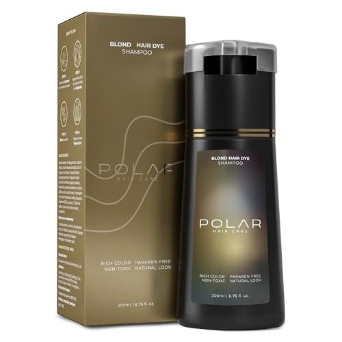 Polar Haircare Blonde Coloring Shampoo for Gray Hair – Semi-Permanent Red Color, Vegan & Ammonia-Free (6.76 Fl Oz) Avelisse
