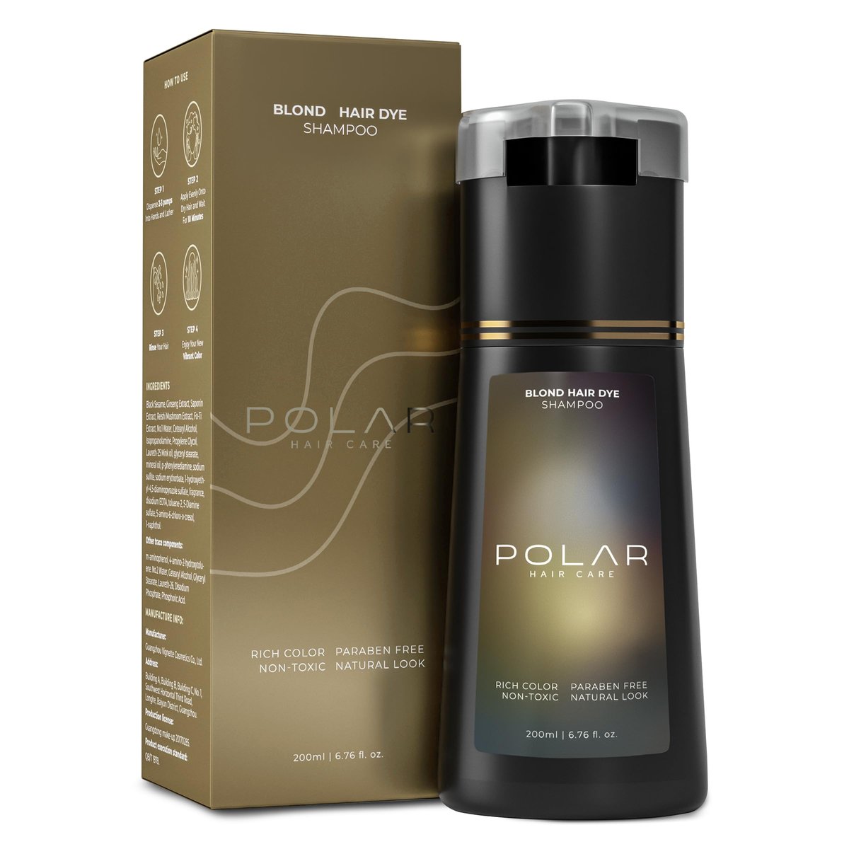 Polar Haircare Blonde Coloring Shampoo for Gray Hair – Semi-Permanent Red Color, Vegan & Ammonia-Free (6.76 Fl Oz) Avelisse