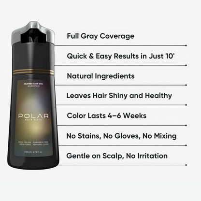 Polar Haircare Blonde Coloring Shampoo for Gray Hair – Semi-Permanent Red Color, Vegan & Ammonia-Free (6.76 Fl Oz) Avelisse