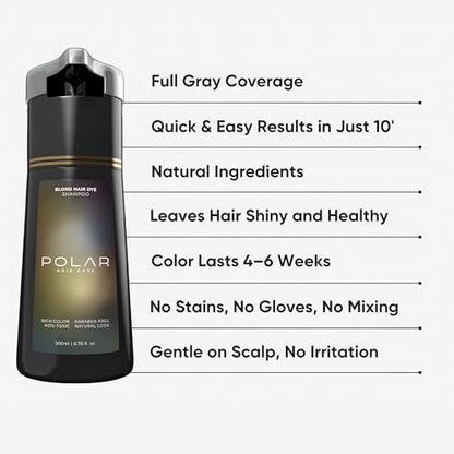 Polar Haircare Blonde Coloring Shampoo for Gray Hair – Semi-Permanent Red Color, Vegan & Ammonia-Free (6.76 Fl Oz) Avelisse