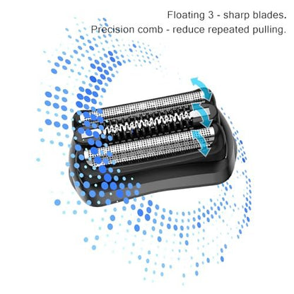 GORLENT 2 Pack Series 3 Pro Replacement Head for Branus All S3 Shavers – Close & Smooth Shave Avelisse