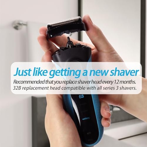GORLENT 2 Pack Series 3 Pro Replacement Head for Branus All S3 Shavers – Close & Smooth Shave Avelisse