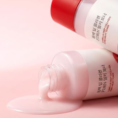 ROUND LAB Camellia Collagen PDRN Milky Toner - Hydrating & Elasticity-Boosting Glass Skin Toner with Low Molecular Collagen and Camellia Flower Extract (5.07 Fl Oz) Avelisse