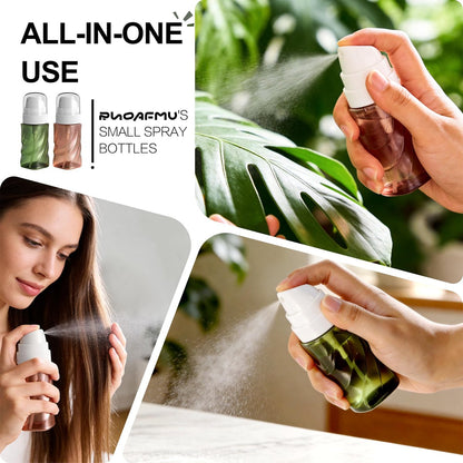 RNOAFMU 2 Pack Small Spray Bottle 2oz/60ml, Travel Size Mini Fine Mist Spray Bottles, Leakproof & Refillable Empty Spray Bottle for Hair, Face, Plant and Cleaning