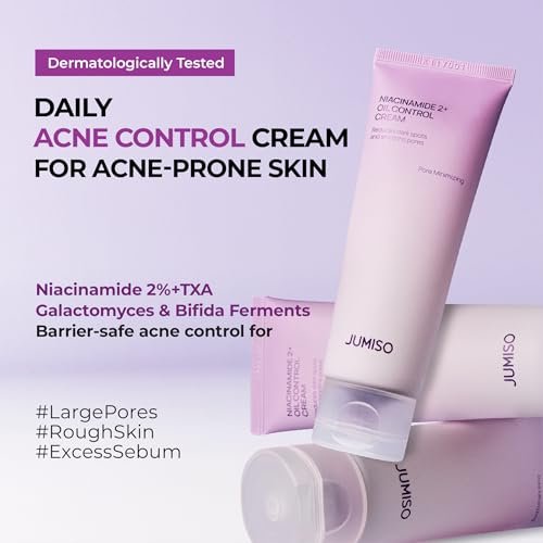 JUMISO Niacinamide 2+ Oil Control Cream - Korean Face Moisturizer for Oily & Acne Prone Skin, Pore Minimizing, Sebum Balancing with Hyaluronic Acid, Tranexamic Acid, Galactomyces, 2.7 fl.oz Avelisse