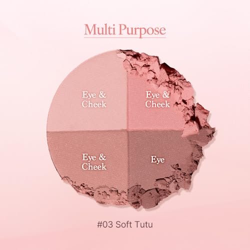 dasique Multi Quad Eyeshadow #03 Soft Tutu – 4-Color Pink Nude Palette - görsel 6