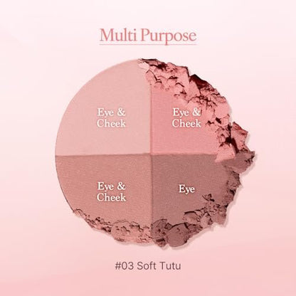 dasique Multi Quad Eyeshadow #03 Soft Tutu – 4-Color Pink Nude Palette