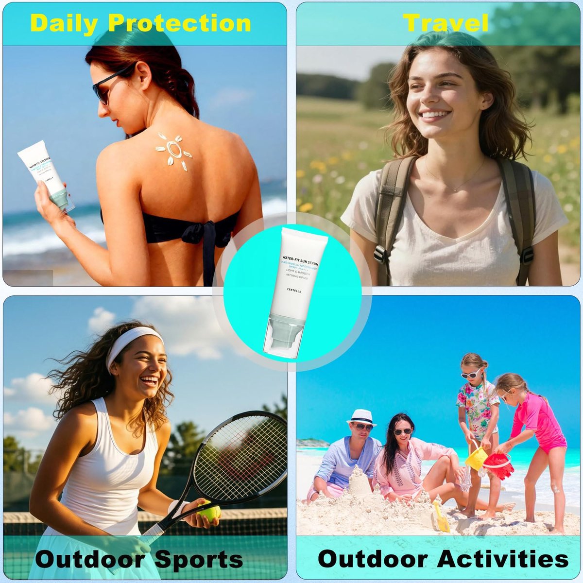 Korean Centella Sunscreen SPF 50+ Broad Spectrum - No White Cast Mineral Formula, Lightweight Daily Face Sunscreen for Sensitive Skin 1.69 oz - görsel 11