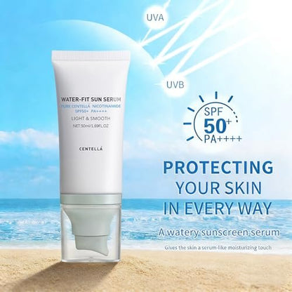Korean Centella Sunscreen SPF 50+ Broad Spectrum - No White Cast Mineral Formula, Lightweight Daily Face Sunscreen for Sensitive Skin 1.69 oz